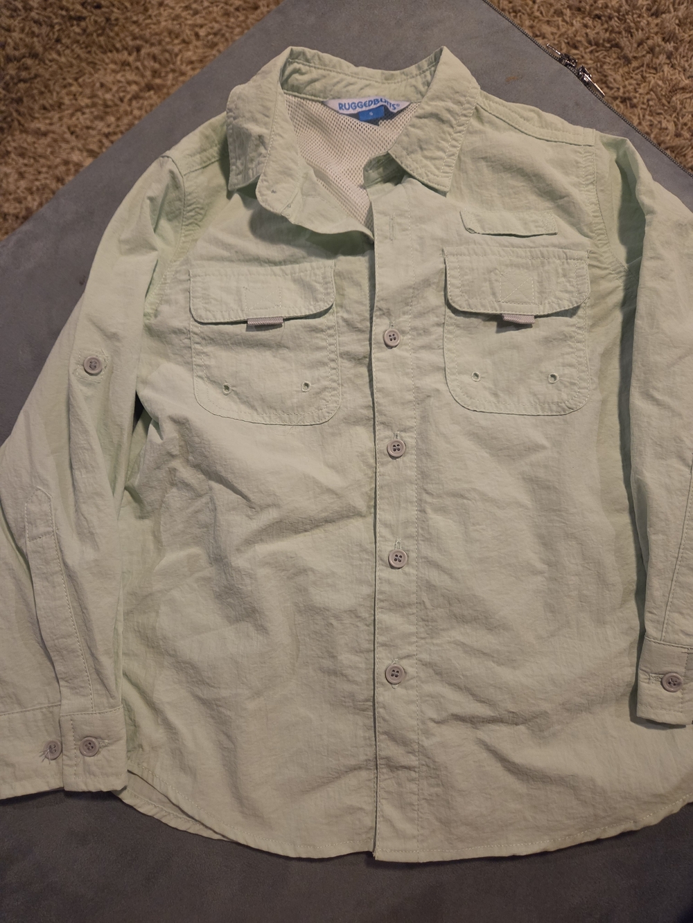 Kids Light Green Button-Up